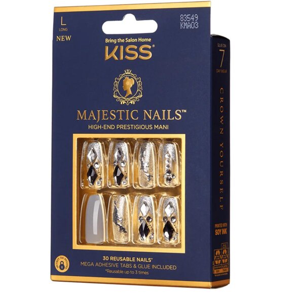 Kiss Majestic Nails Long Length - Sparkle - Picture 1 of 10